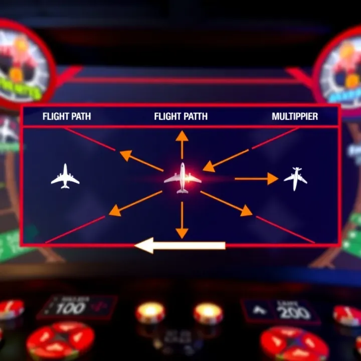 Diagram showing the flight path and multiplier increase in the Aviator game interface