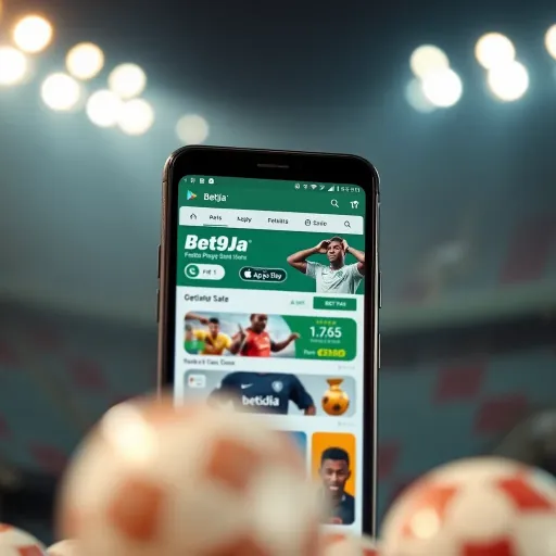 Screenshot of Bet9ja app page on Google Play Store in Nigeria