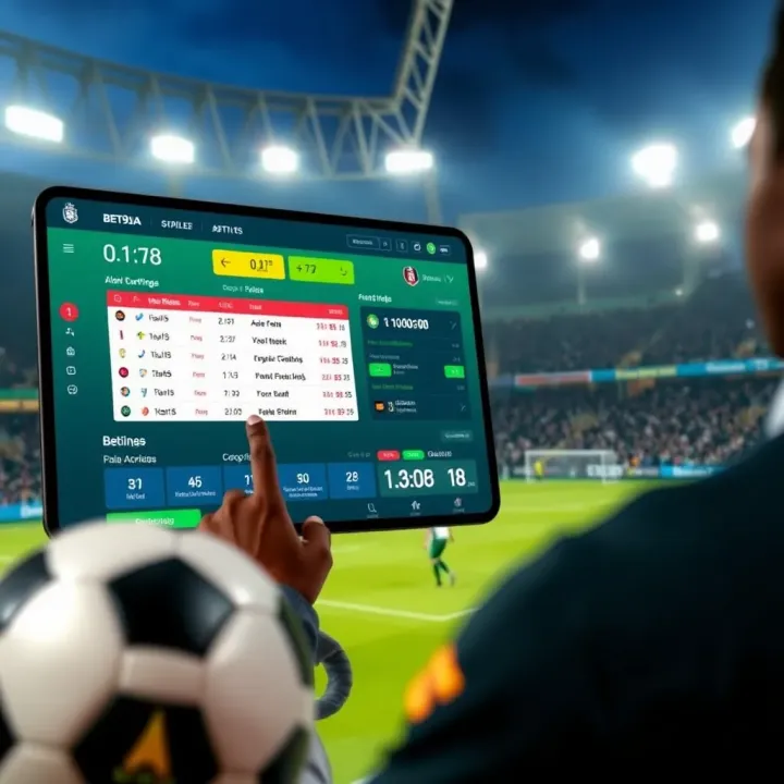 Live sports betting interface showing ongoing football match odds on Bet9ja platform