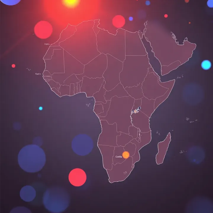 Map highlighting African countries where Bet9ja operates legally