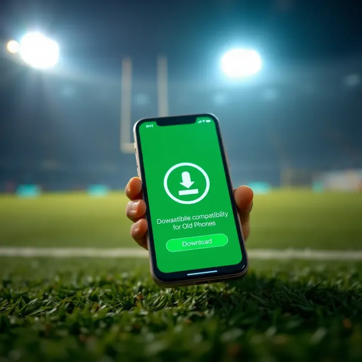 Download icon with mobile phone displaying compatibility check for Mlite Bet9ja