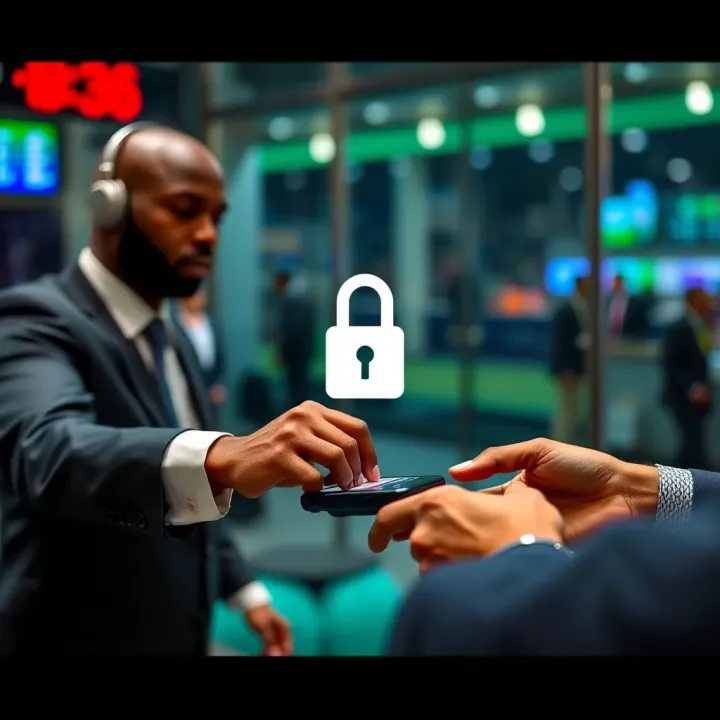 Illustration of secure online transaction for deposits and withdrawals in Bet9ja Aviator app