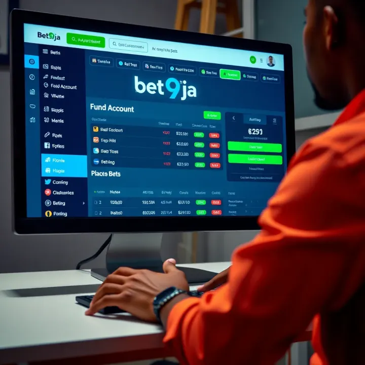 Dashboard showing account funding options and betting interface on computer screen