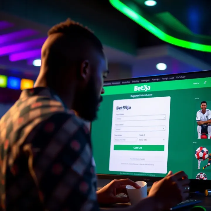 User filling out registration form on Bet9ja website