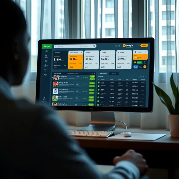 Screenshot of Bet9ja's computer version displaying payment methods and user account dashboard
