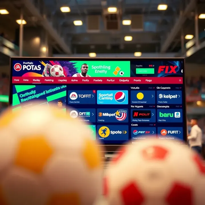 A vibrant digital interface displaying popular online sports betting platforms available in Nigeria