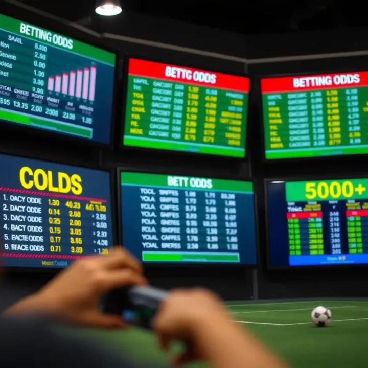 Comparison of different types of betting odds displayed on digital screens