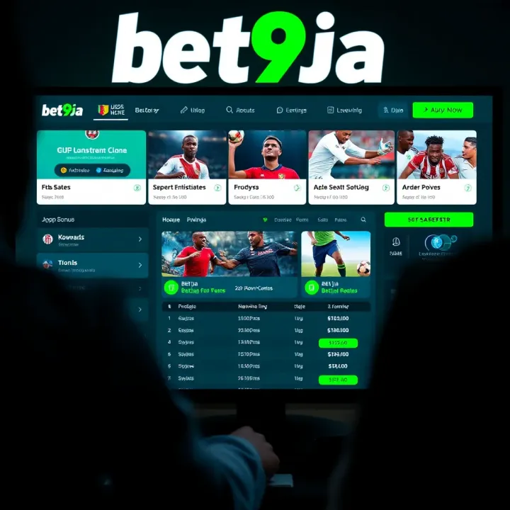 Bet9ja platform showcasing various sports betting options and bonus highlights